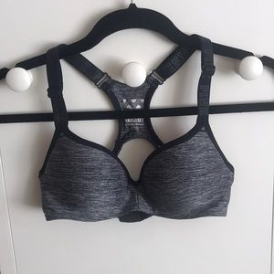 PINK black/gray push-up bra